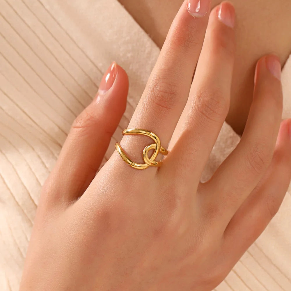Open Heart Stainless Steel Ring