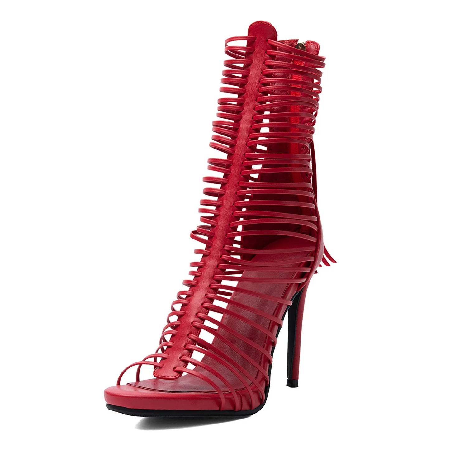Gladiator Cutout Strappy Sandals with Tassel Zipper for Women