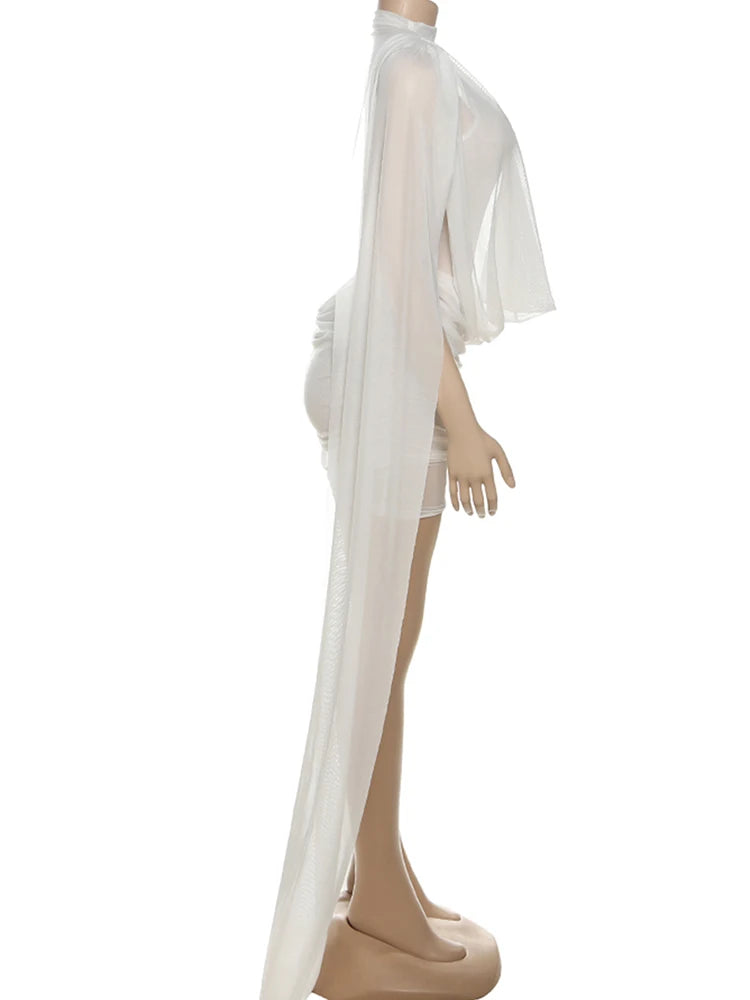 Sleeveless Sheer Patchwork Bodycon Mini Dress for Women