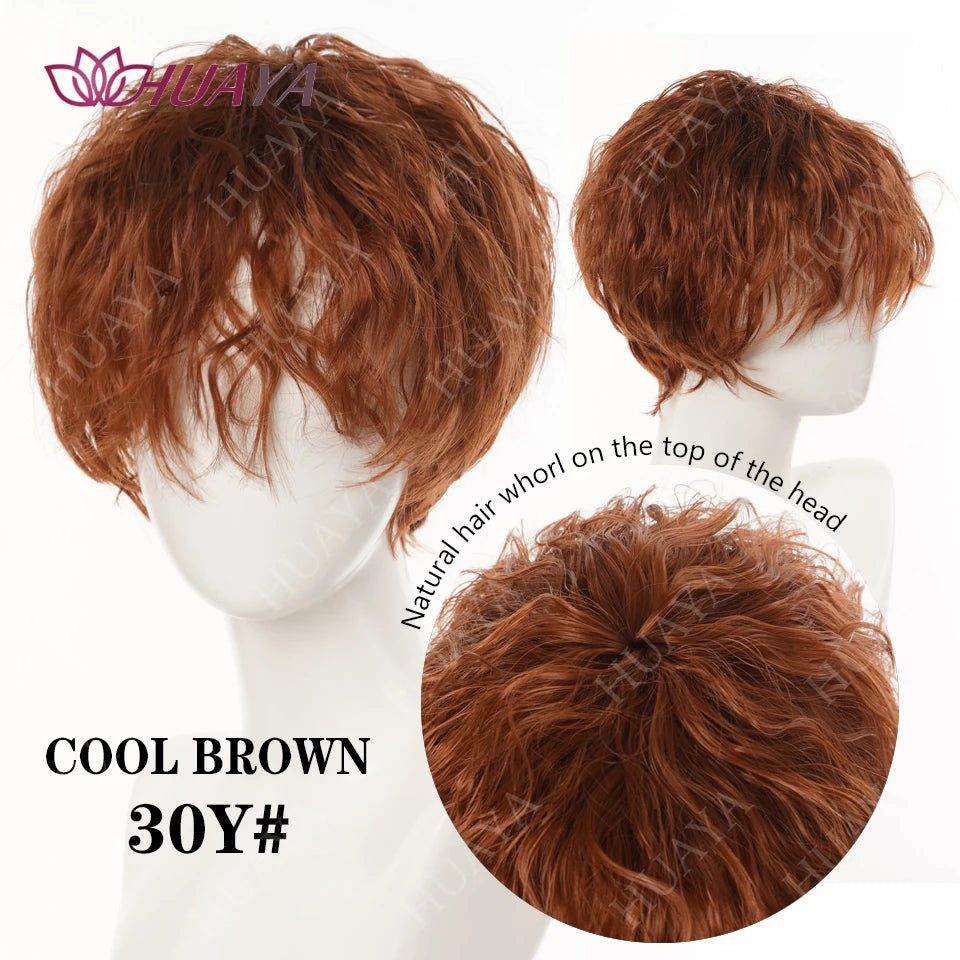 Heat Resistant Short Curly Synthetic Wig For Women