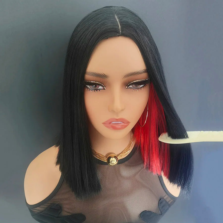 Short Straight Ombre Pink Synthetic Bob Wig For Women