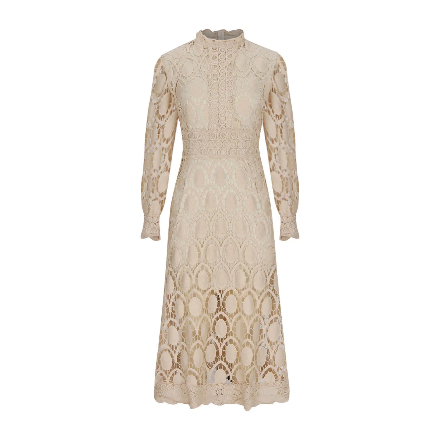 Elegant Lace with Hollow Detailing Maxi Dress for Women