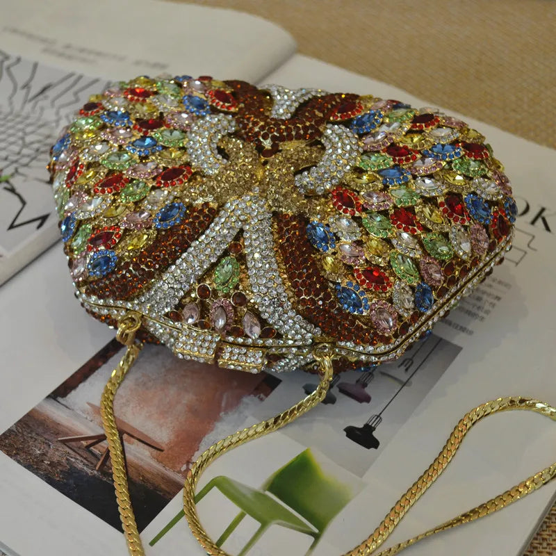 Crystal Rhinestone Sequined Evening Shoulder Bag for Women