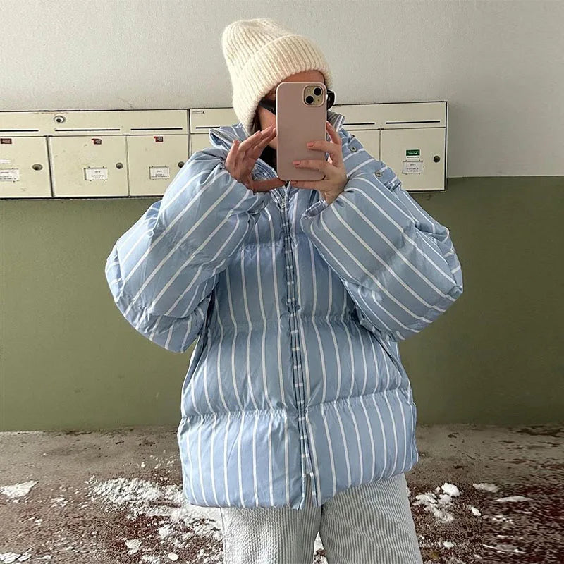 Casual Printed Zip Front Hoodie Jacket for Women