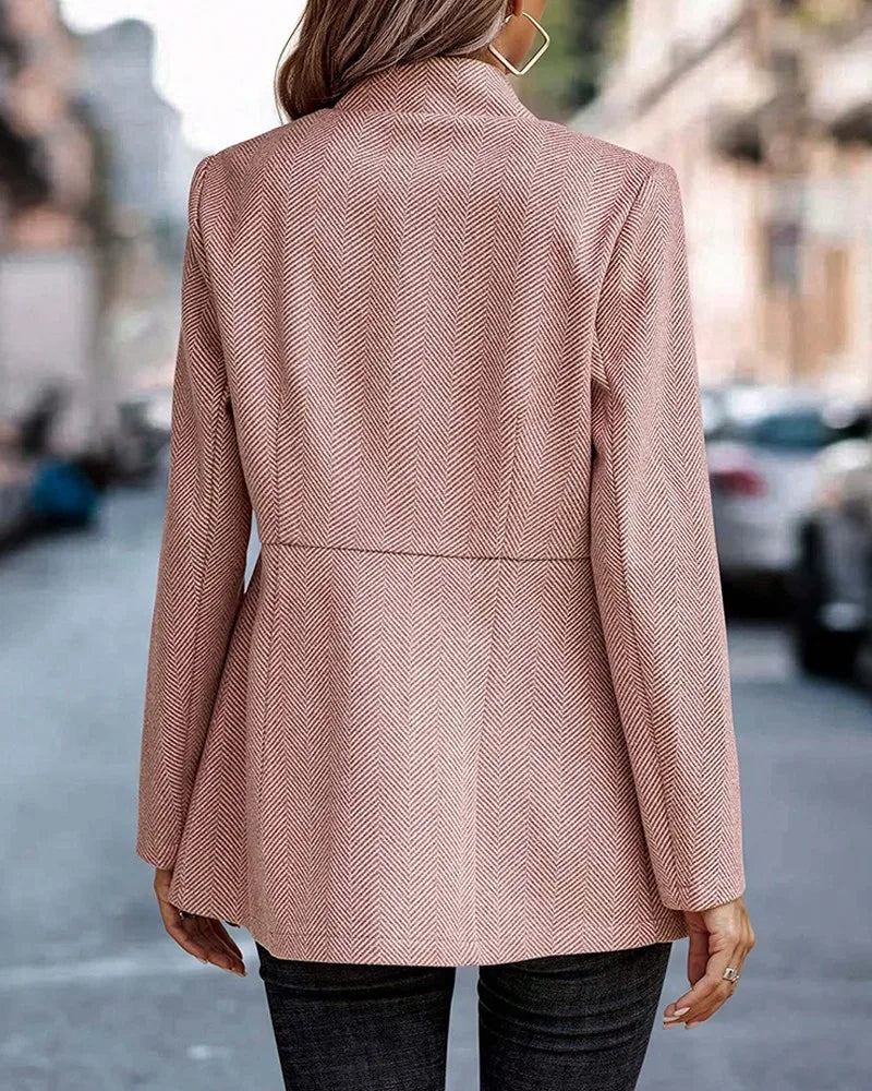 Chic French Style Long Sleeve Knit Blazer Jacket For Women