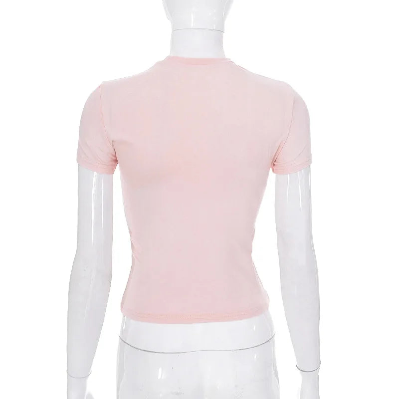 Casual Stretchy Short Sleeve O Neck T Shirt for Women