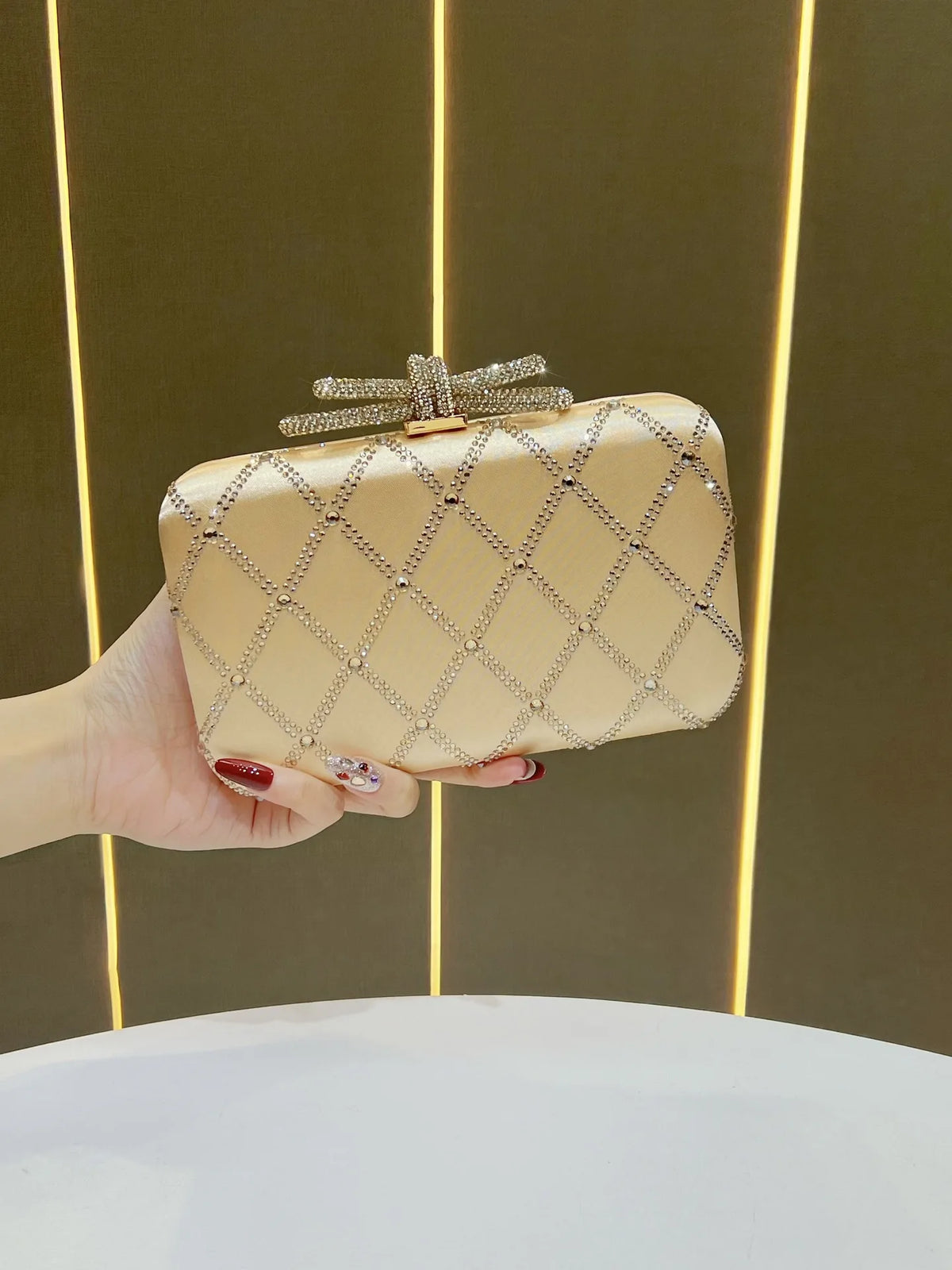 Glitter Rhinestone Clutch Messenger Bag for Women