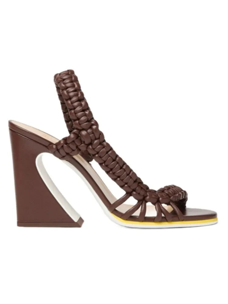 Fashionable Summer Woven High Heel Sandals for Women