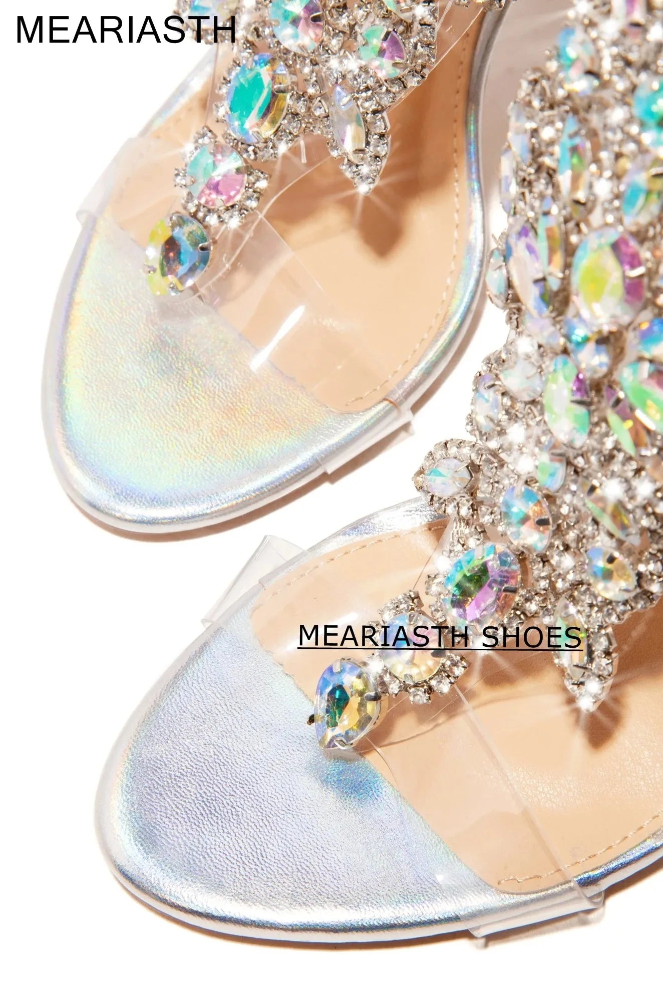Elegant Crystal Strap Suede Stiletto Sandals for Women
