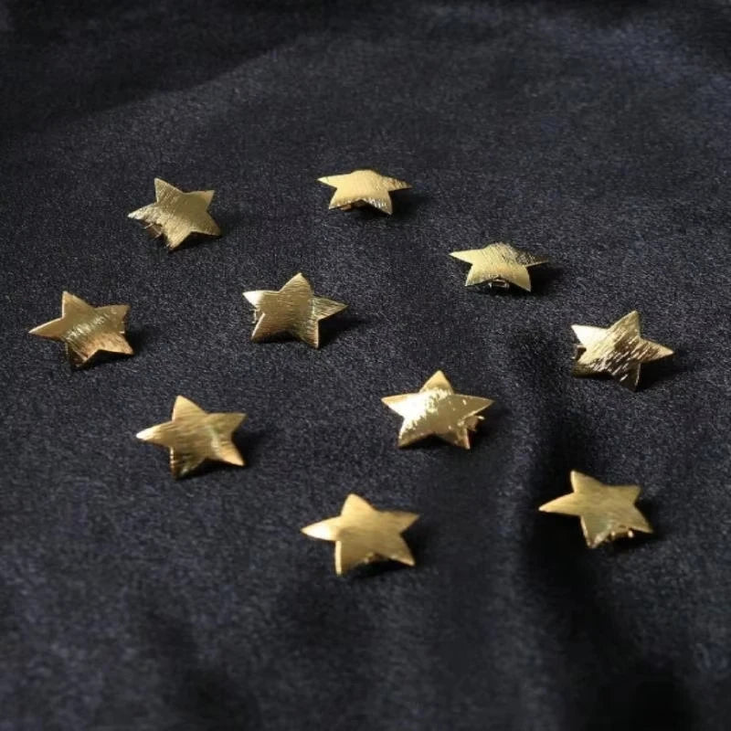 Textured Gold Star Hair Clips