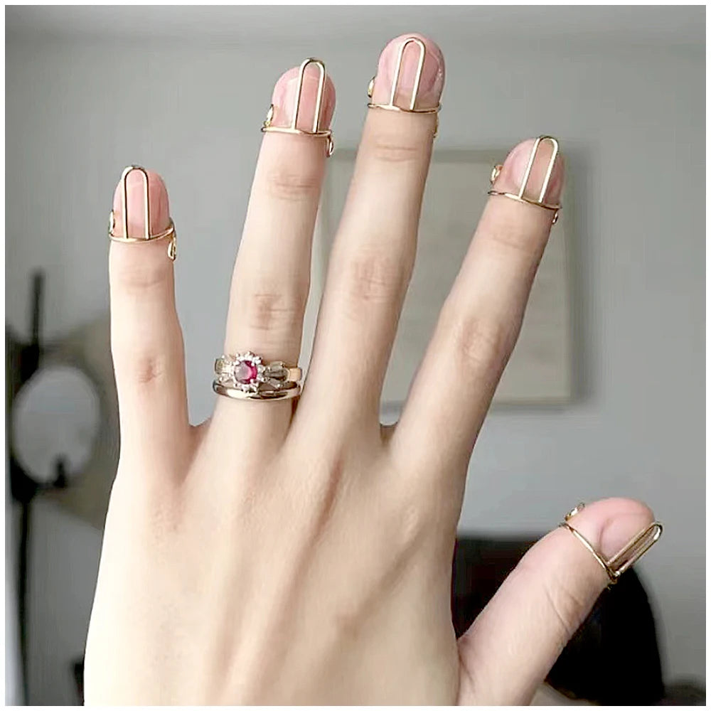 Trendy Thin Stackable Nail Ring Set of 10 for Women