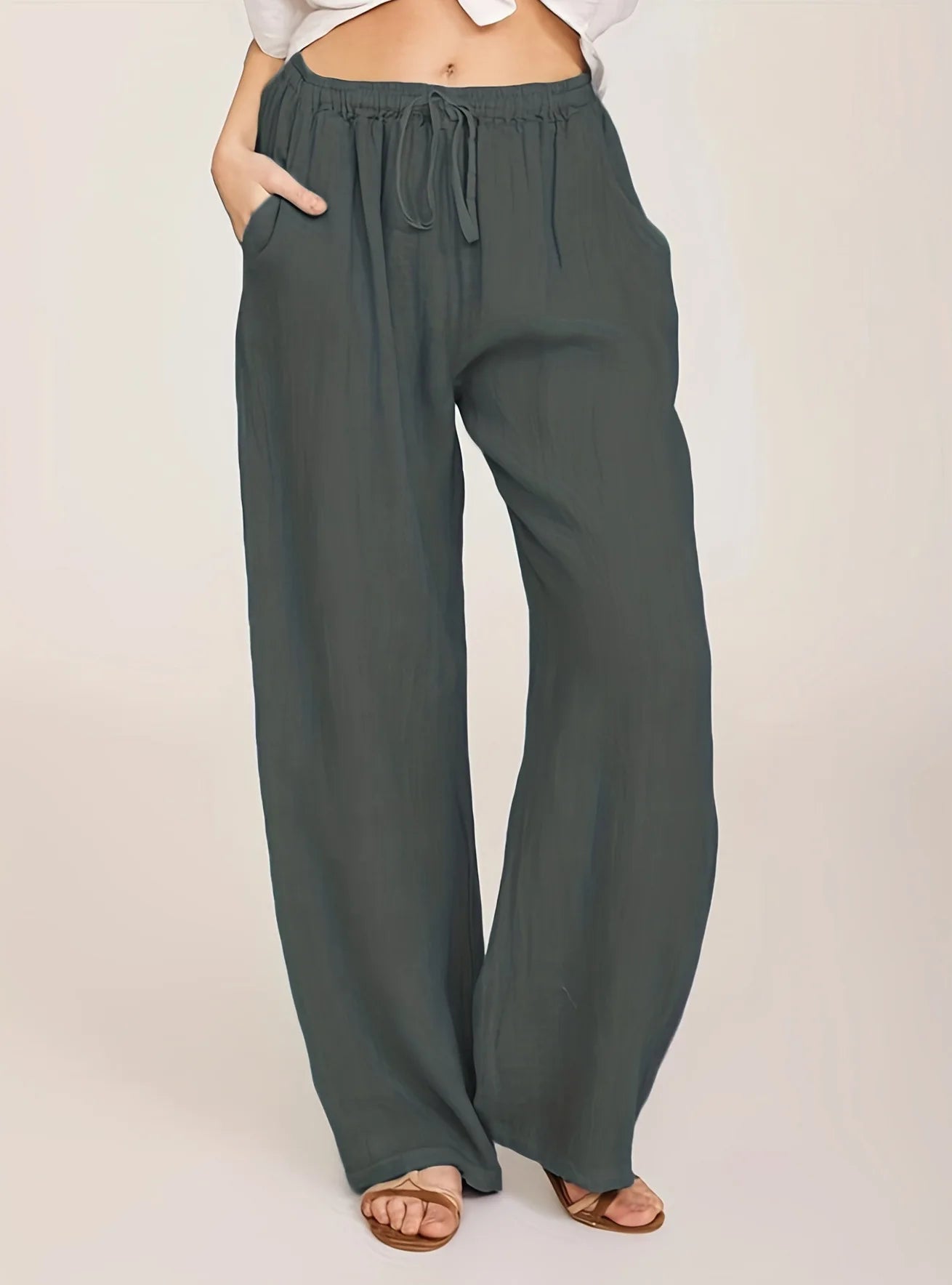plus Size Women's Loose Cotton Linen Casual Pants 2026 New Style European And American Loose Fit Trousers for Women