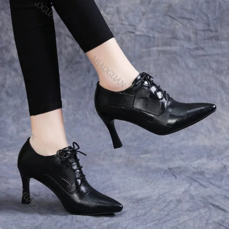 Pointed Toe Square Heel Pumps