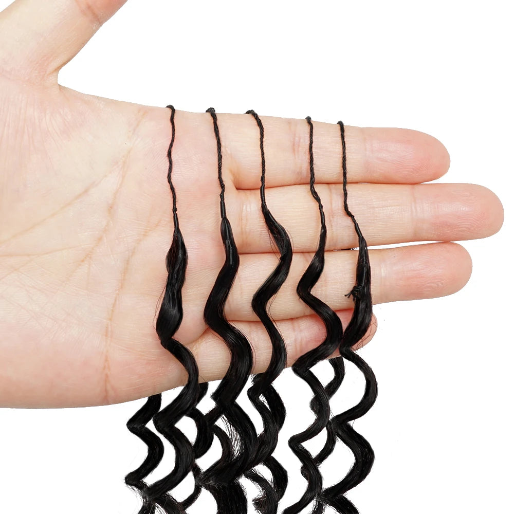 Deep Wave Brazilian Human Hair Knotless Crochet Braids for Women