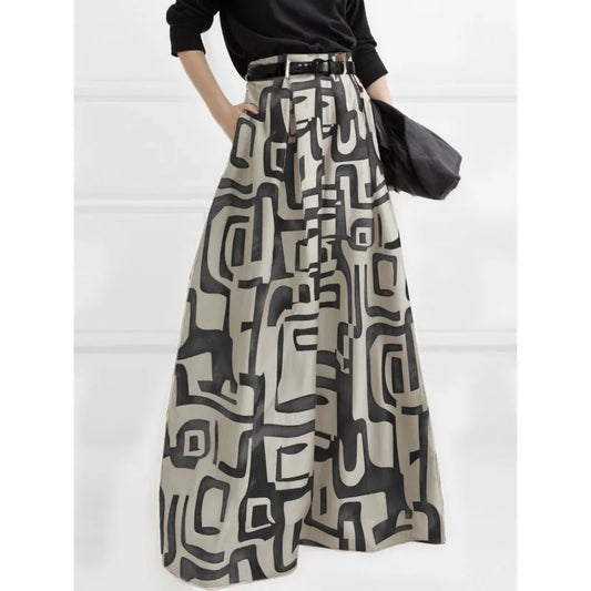 Fashion Trendy Women's High Waisted Pant 2025 Summer Autumn Loose Pleated Printed  Wide Leg Casual Long Trousers For Female