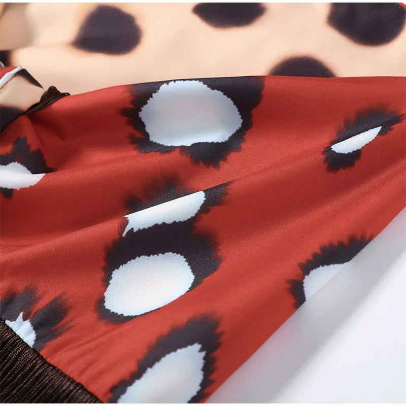 Leopard Patchwork Fringed Double-Sided Mini Skirt for Women