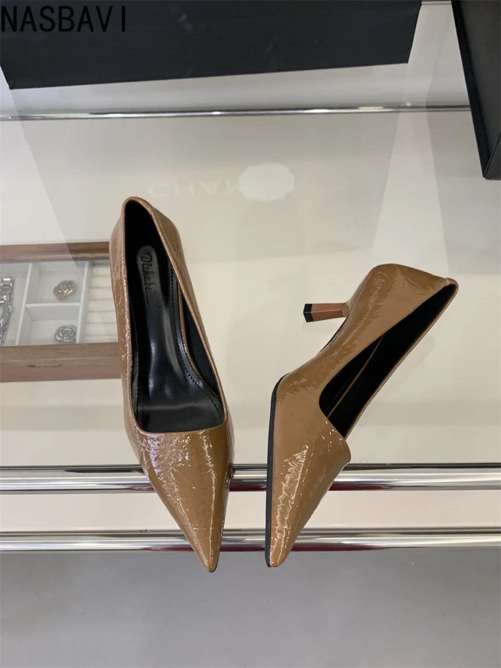Elegant Slim Pointed Toe Slip On Pumps