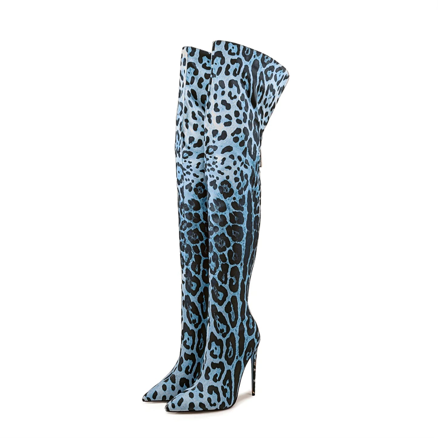 Sexy Striped Back Zip Over-the-Knee Boots for Women