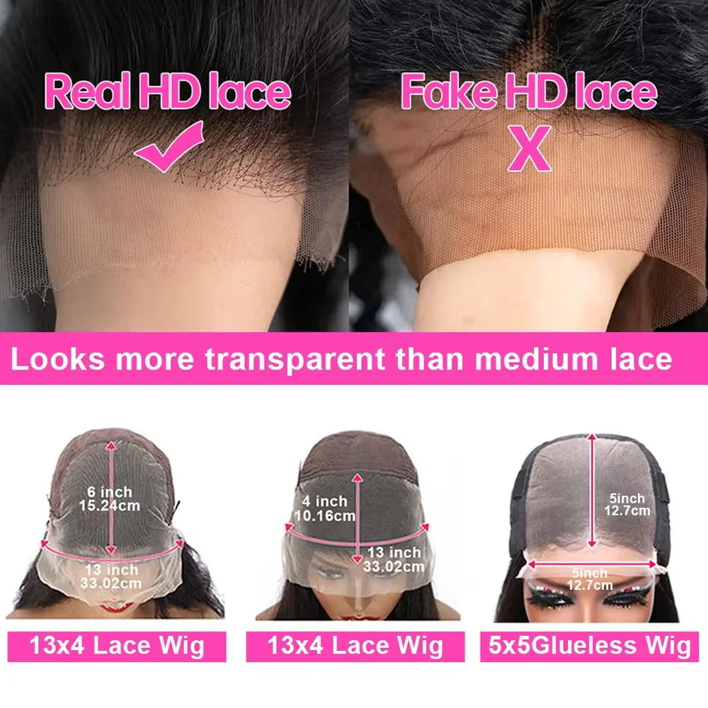 Premium 40 Inch Hd Lace Front Body Wave Wig for Women