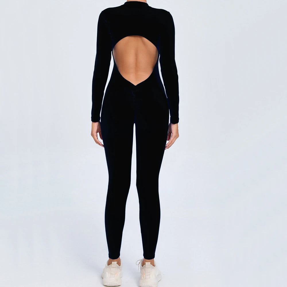 Moisture-Wicking Front Zip Jumpsuit