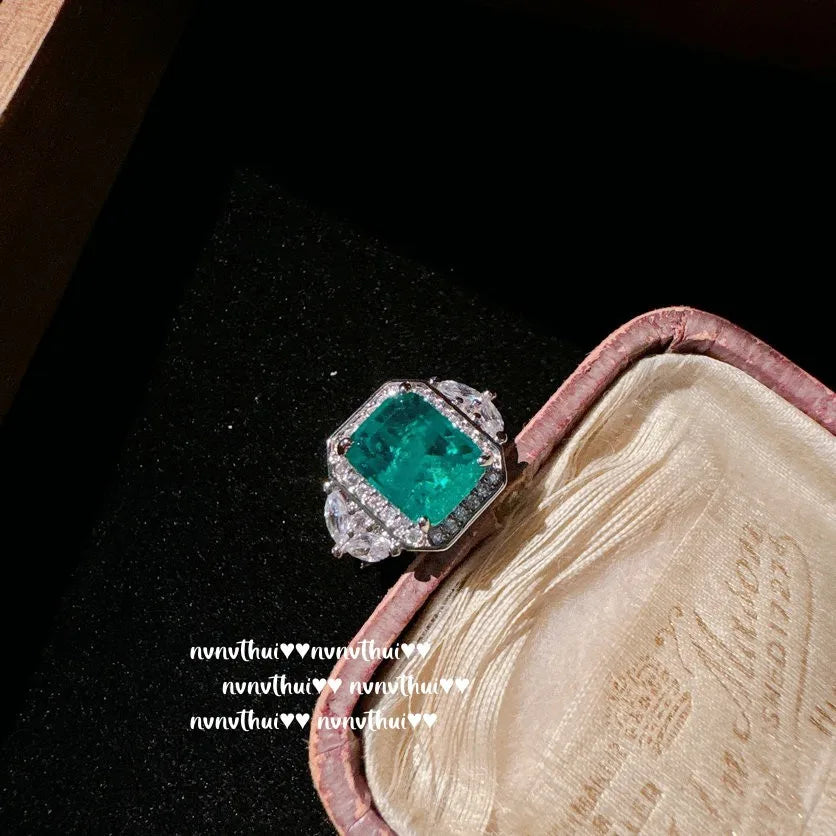 Vintage Geometric Tourmaline Jewelry Set for Women