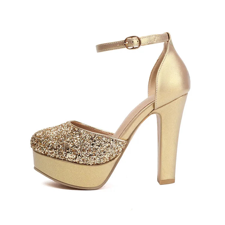 Luxe Sequin Closed Toe Evening Sandals