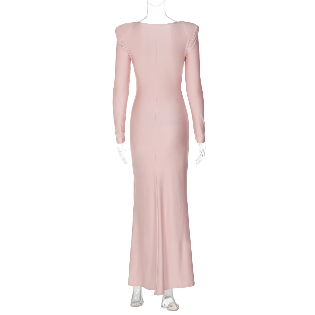 Elegant Ruched Long Sleeve Pleated Maxi Dress for Women