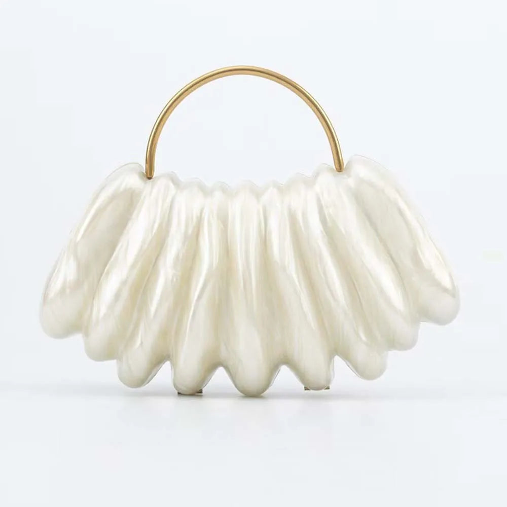 Luxury Wave Pattern Acrylic Evening Clutch Bag for Women Fashion Marble Patterned Shell Bag Wedding Party Purse Female Handbags