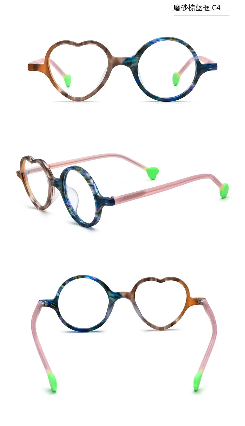 Colorful Heart Frame Fashion Glasses
