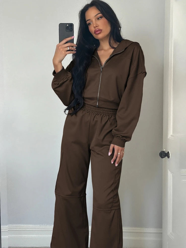 Cozy Woolen Hooded Pantsuit