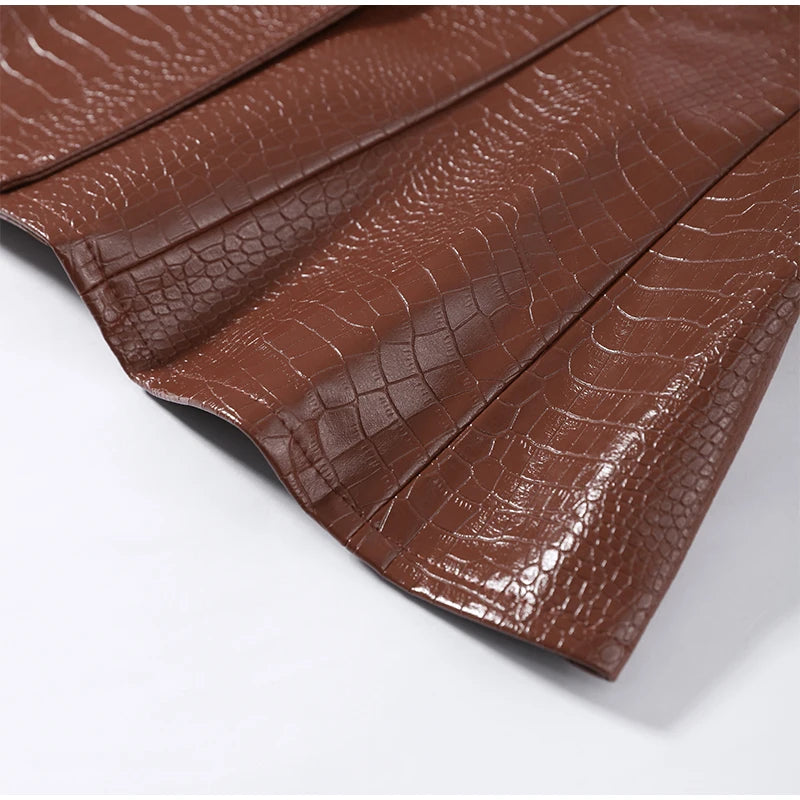 Slim Fit Single Breasted Faux Leather Jacket for Women