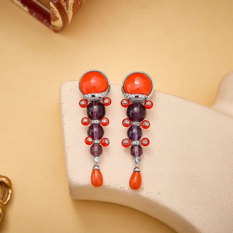Zircon Sterling Silver Drop Earrings