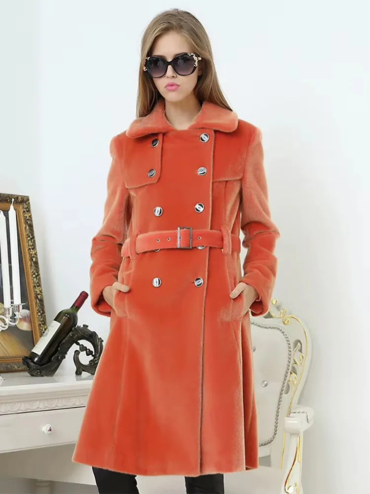 Classic Slim Fit Double Breasted Trench Coat For Women