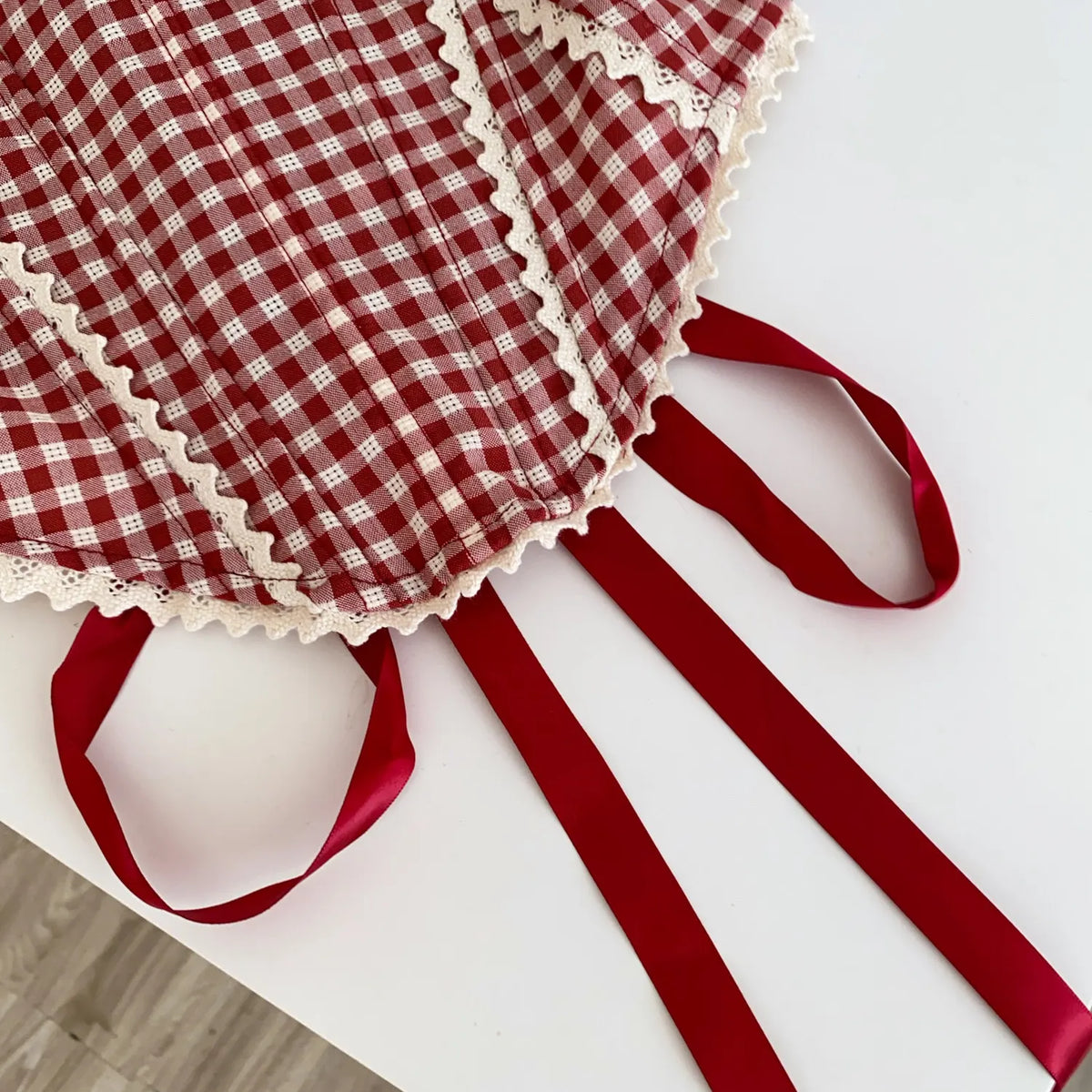 Retro Gingham Lace Up Bustier Corset Top for Women