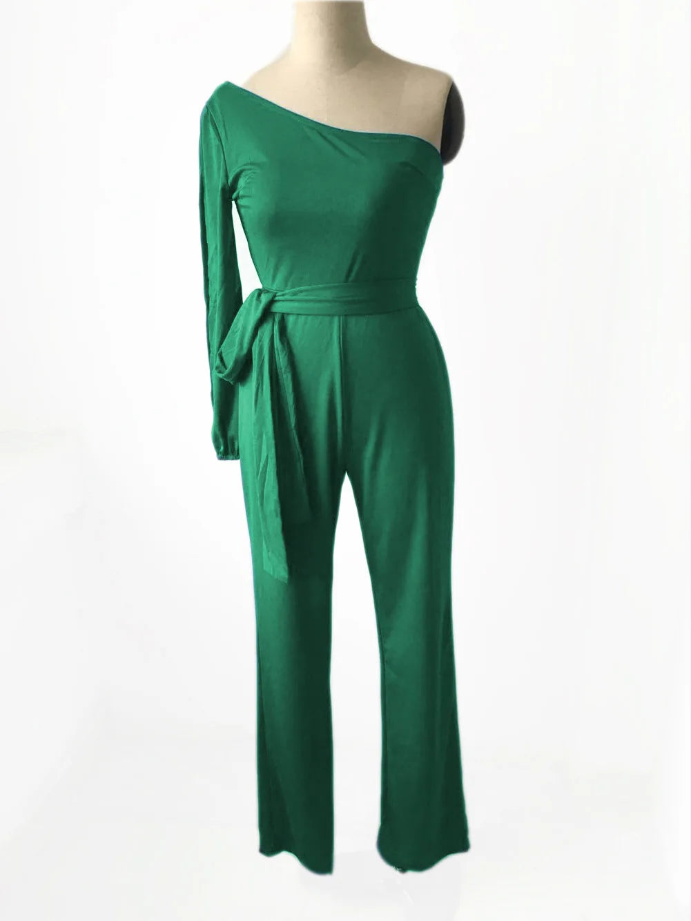 Elegant Slim-Fit One-Sleeve Party Jumpsuit for Women