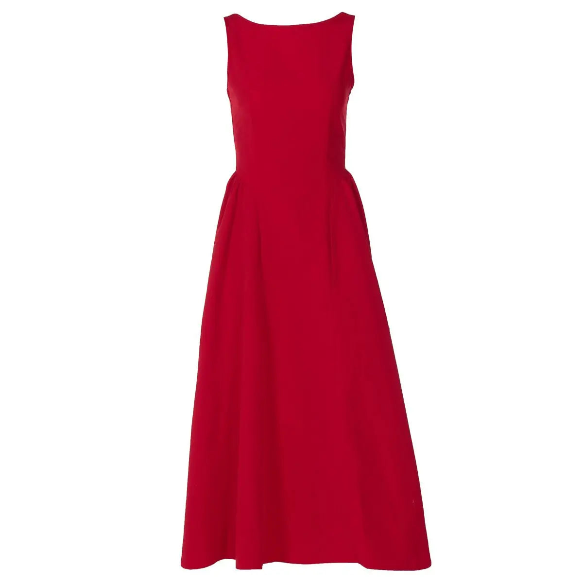 Solid Color Sleeveless Backless Dress with Waist Tie for Women