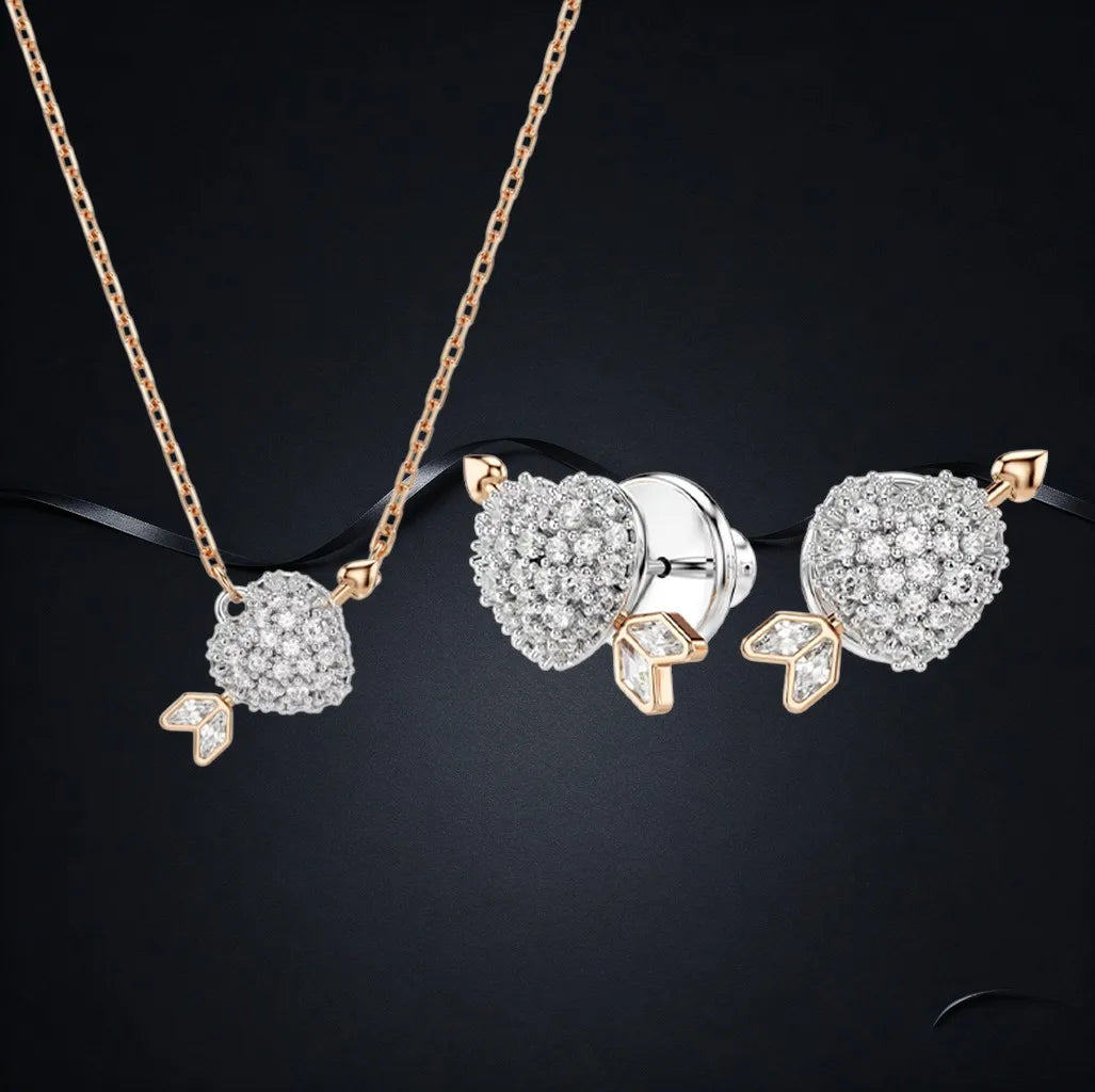 Faceted Crystal Necklace And Earrings