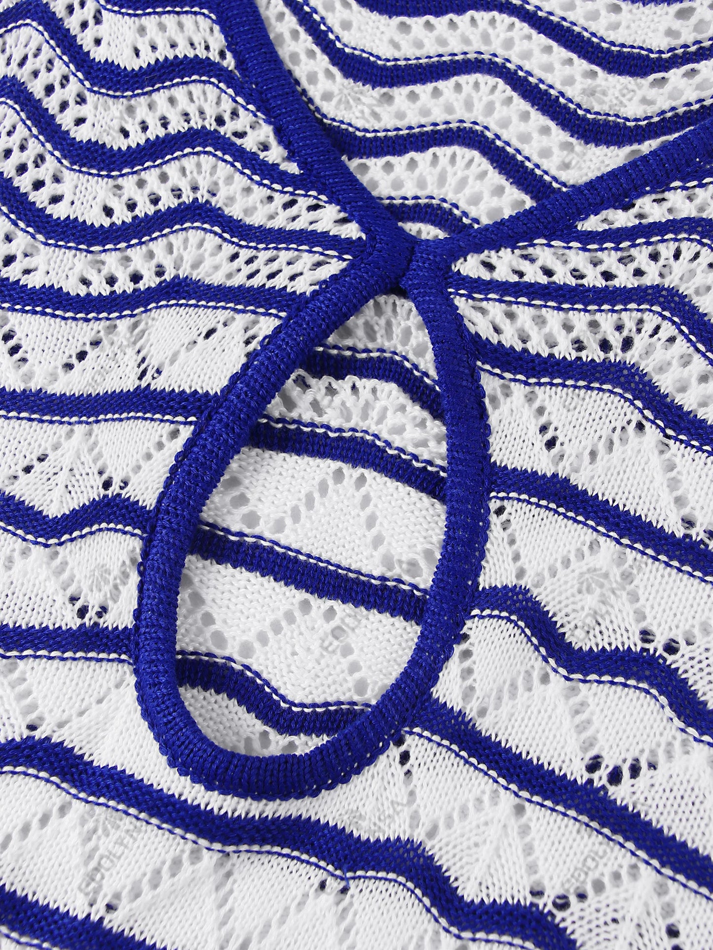 Sexy Boho Striped Chic V-neck Cut Out Bell Sleeve Knit Beach Mini Dress 2025 Summer Women Seaside Holiday Swimsuit Cover Up K123