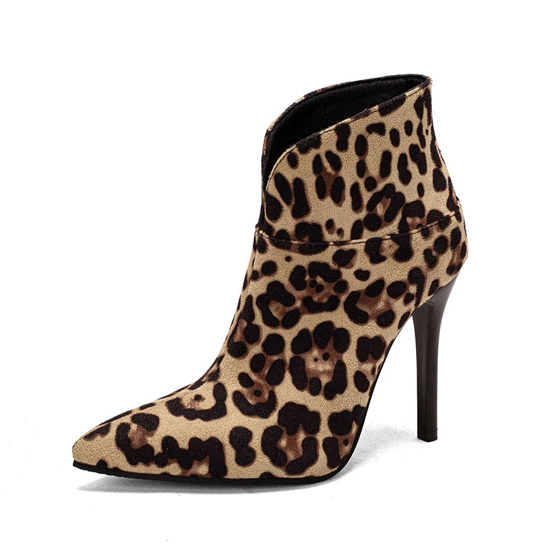 Pointed Toe High Heel Stiletto Ankle Boots for Women