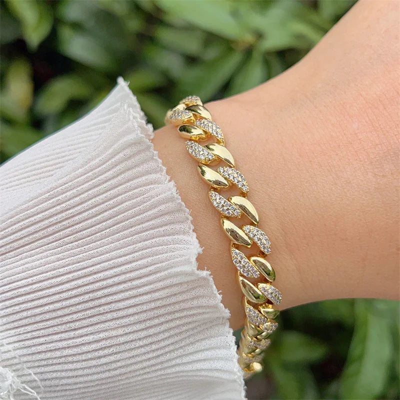 Gold Plated Zircon Chain Bracelet