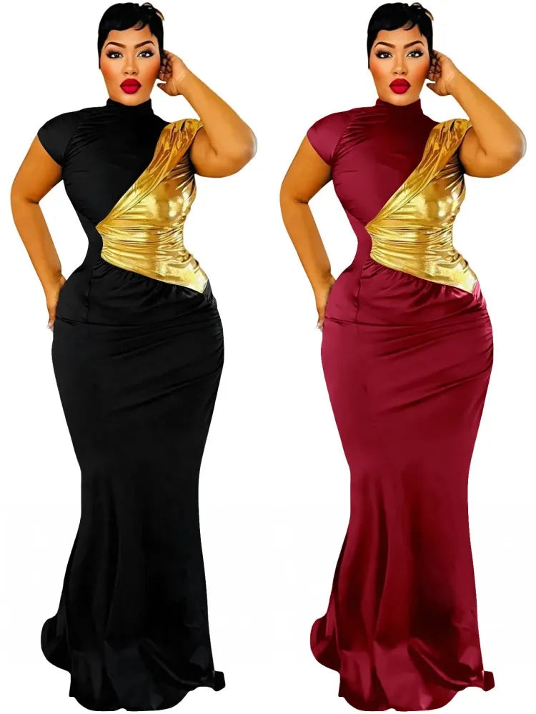 Elegant Dashiki Short Sleeve Traditional Maxi Dress for Women