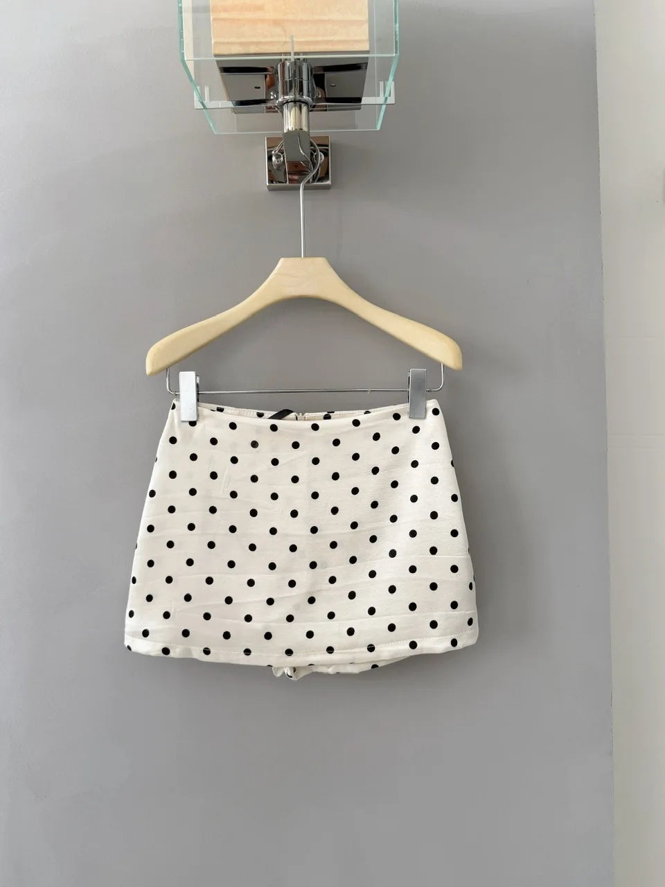 Vintage Polka Dot High Waisted Mini Skirt for Women
