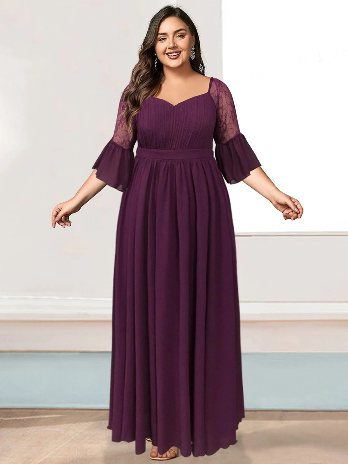 Crushed Diamond Lace Maxi Dress