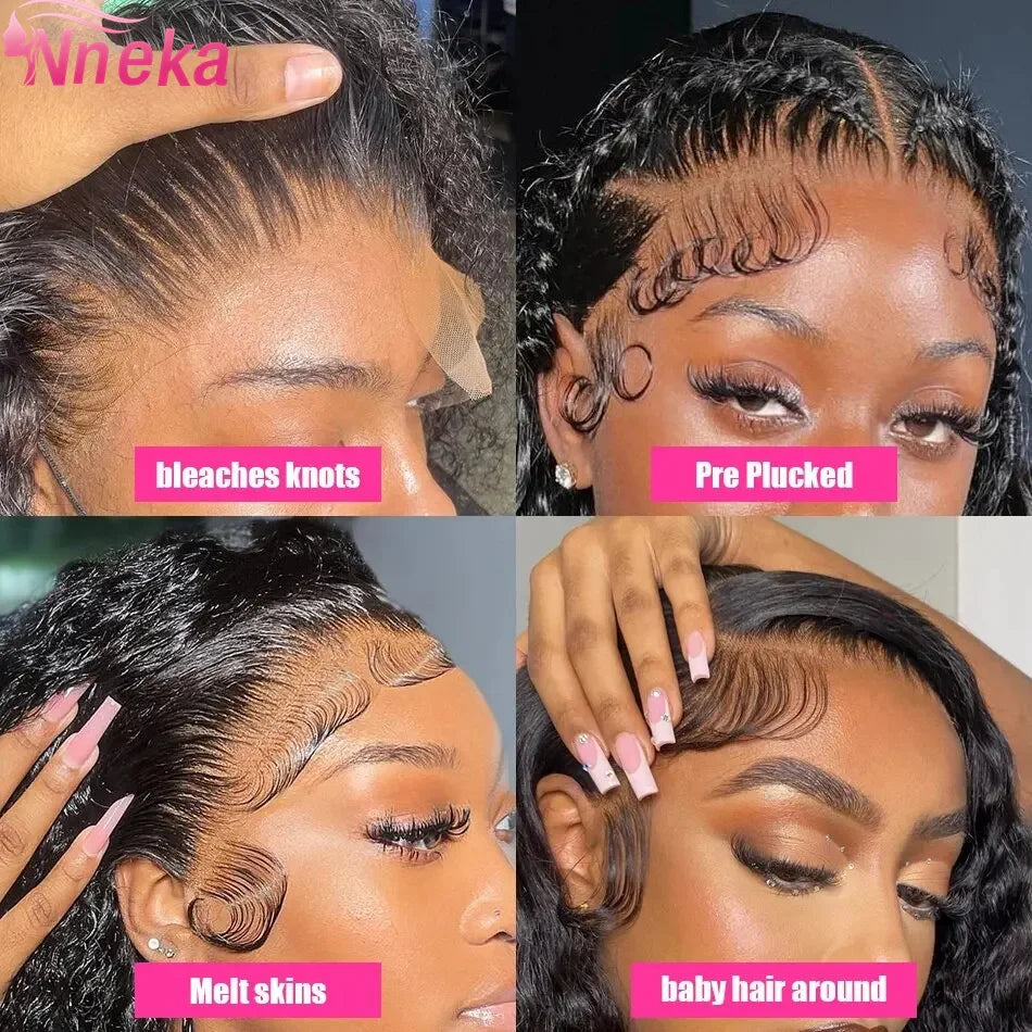 Deep Wave Glueless Human Hair Lace Front Wig for Women