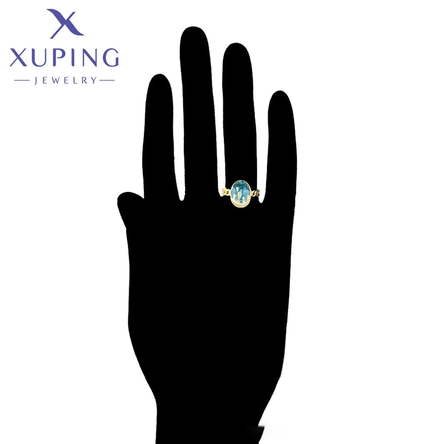 Open Gold Plated Crystal Cocktail Ring