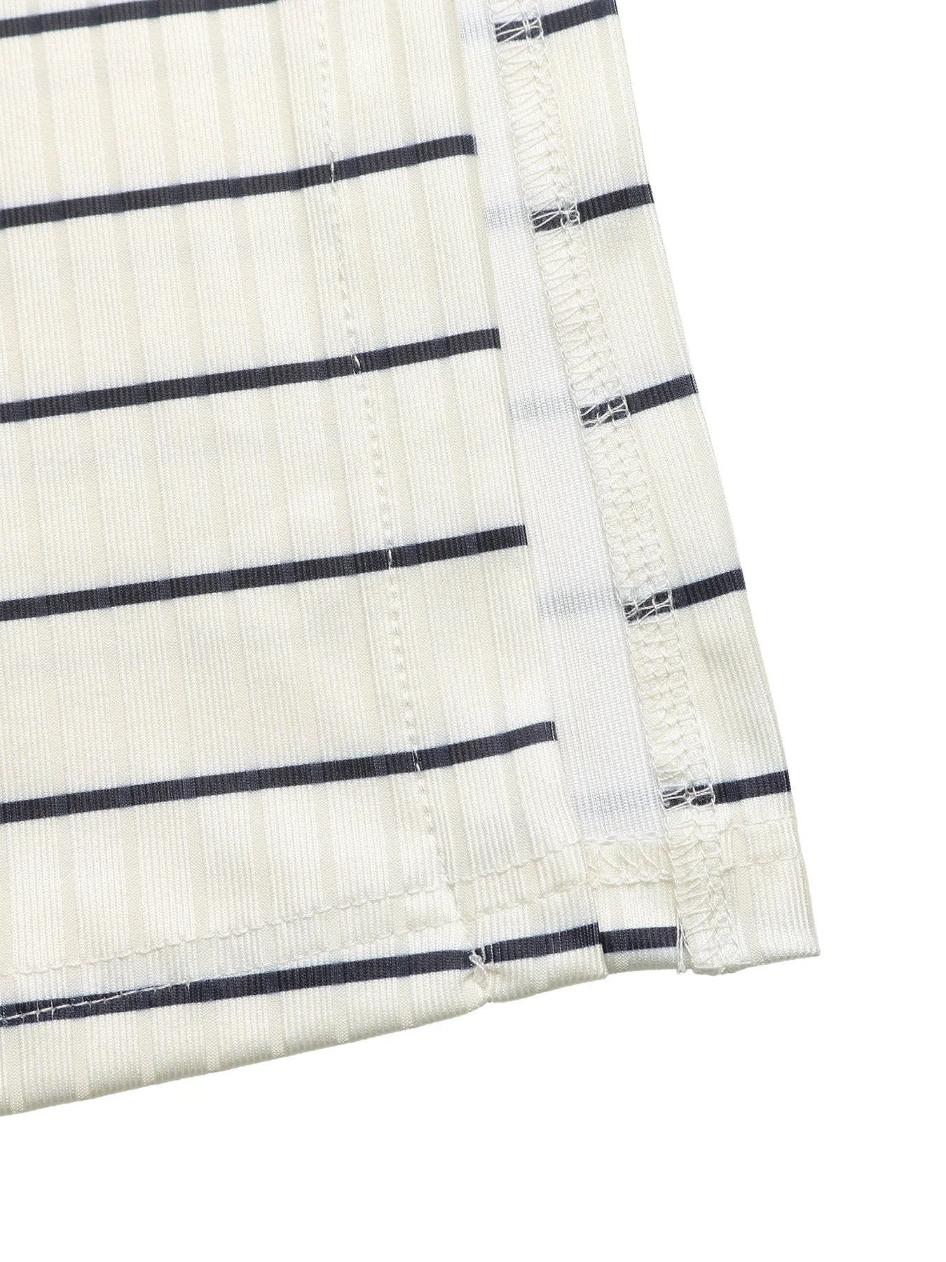 Striped Sleeveless Square Neck Side Slit Knit Dress for Women