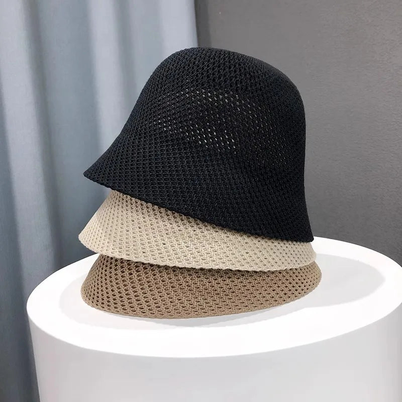 Breathable Knit Bucket Hat for Women