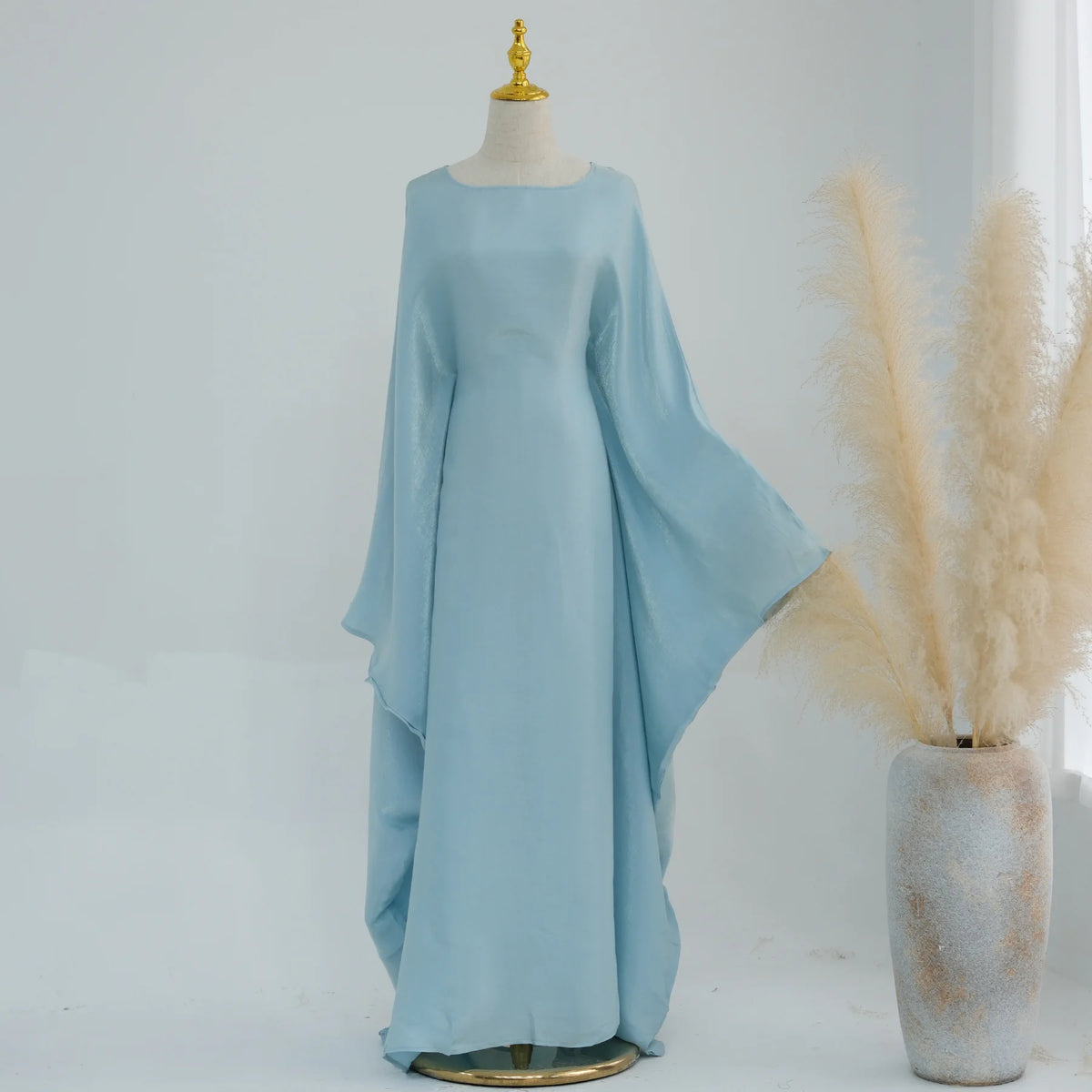 Shiny Loose Ankle-Length Kaftan Maxi Dress for Women