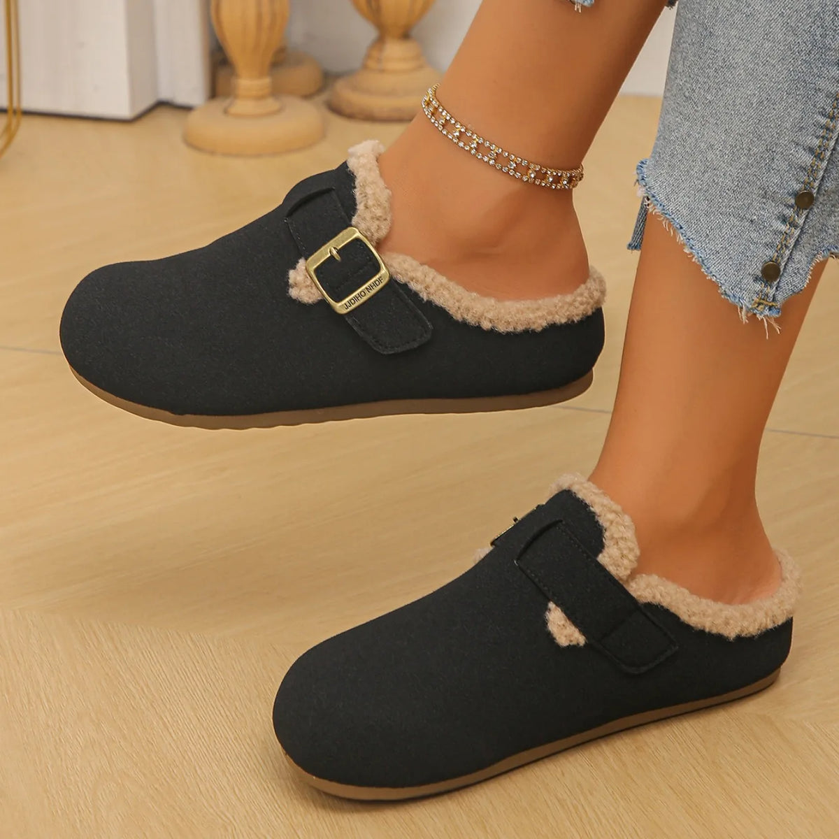 Indoor Thick Sole Cotton Platform Slippers for Women