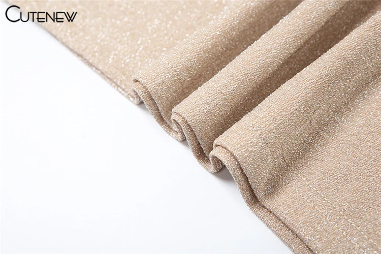 Cutenew Halter Shiny Maxi Dress Women Trend Elegant Bandage Backless Cut Out Low Neck Sleeveless Bodycon Female High Street Robe